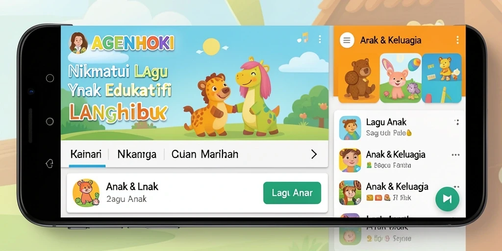 Tampilan antarmuka AGENHOKI yang ceria dan penuh warna.
