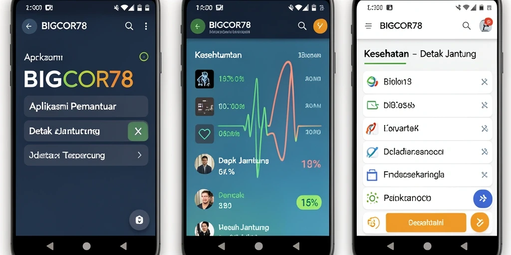 Antarmuka aplikasi Detak Jantung yang informatif dan intuitif.