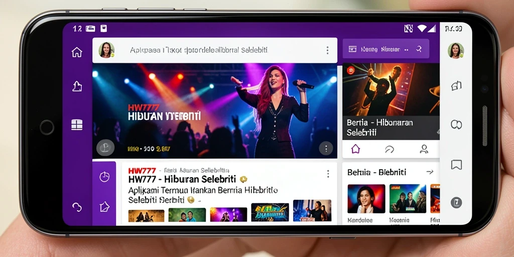 Antarmuka HW777 yang menarik untuk berita hiburan selebriti.