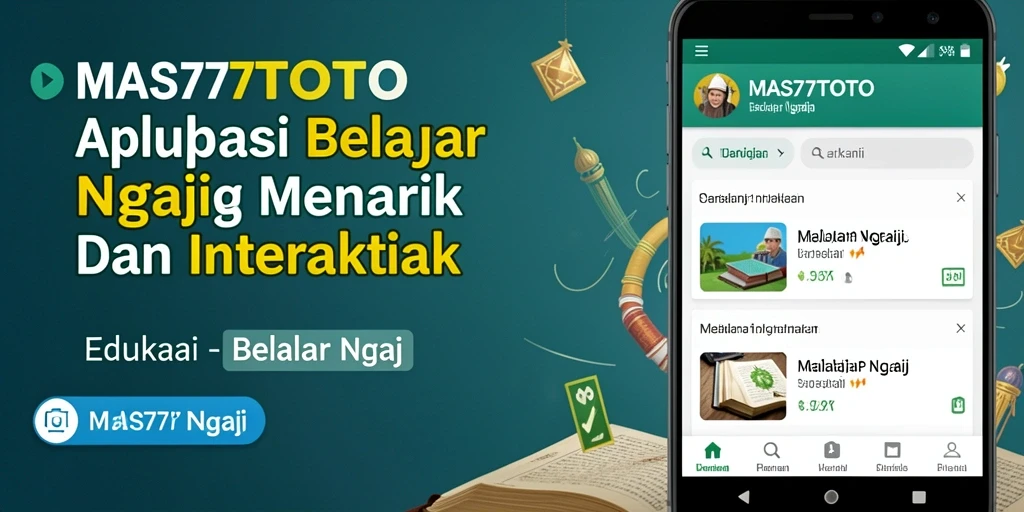 Antarmuka aplikasi MAS77TOTO yang interaktif untuk belajar ngaji.