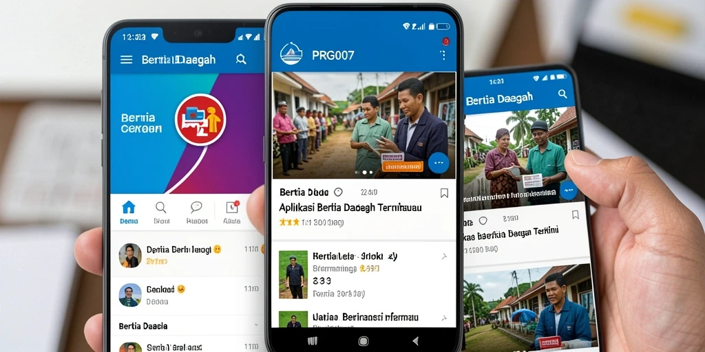 Tampilan antarmuka pengguna aplikasi Berita Daerah PRG007.