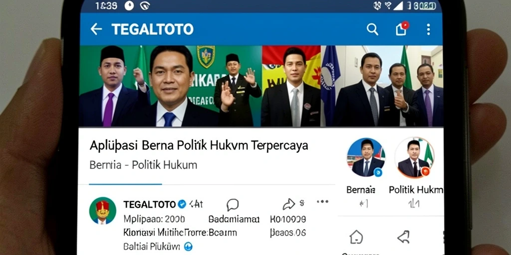 Antarmuka aplikasi TEGALTOTO dengan berita terbaru politik dan hukum.