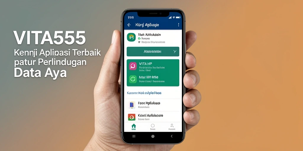 Tampilan antarmuka VITA555 dengan kunci aplikasi yang aman.