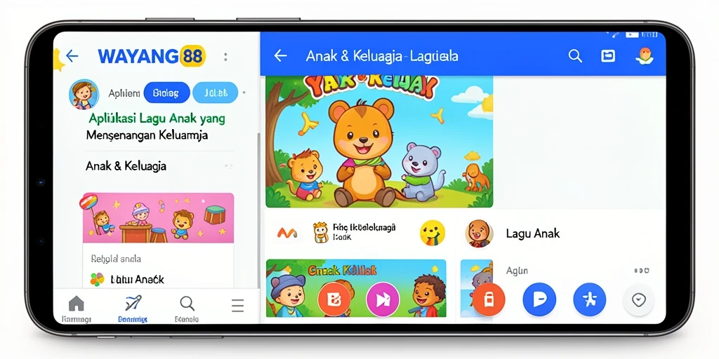 Tampilan antarmuka aplikasi WAYANG88 yang ceria dan interaktif.